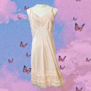 Vintage Pink lace night slip